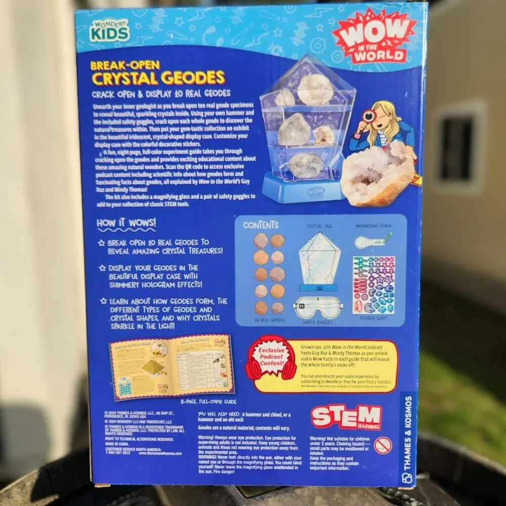 WOW in the World Crystal 10 Geodes STEM Science Kit Set Rocks Bundle Geology Gem